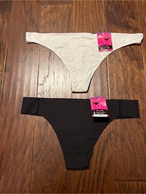 Maidenform Women’s Thong Underwear, Two Pair, Black & Gray 2XL /9